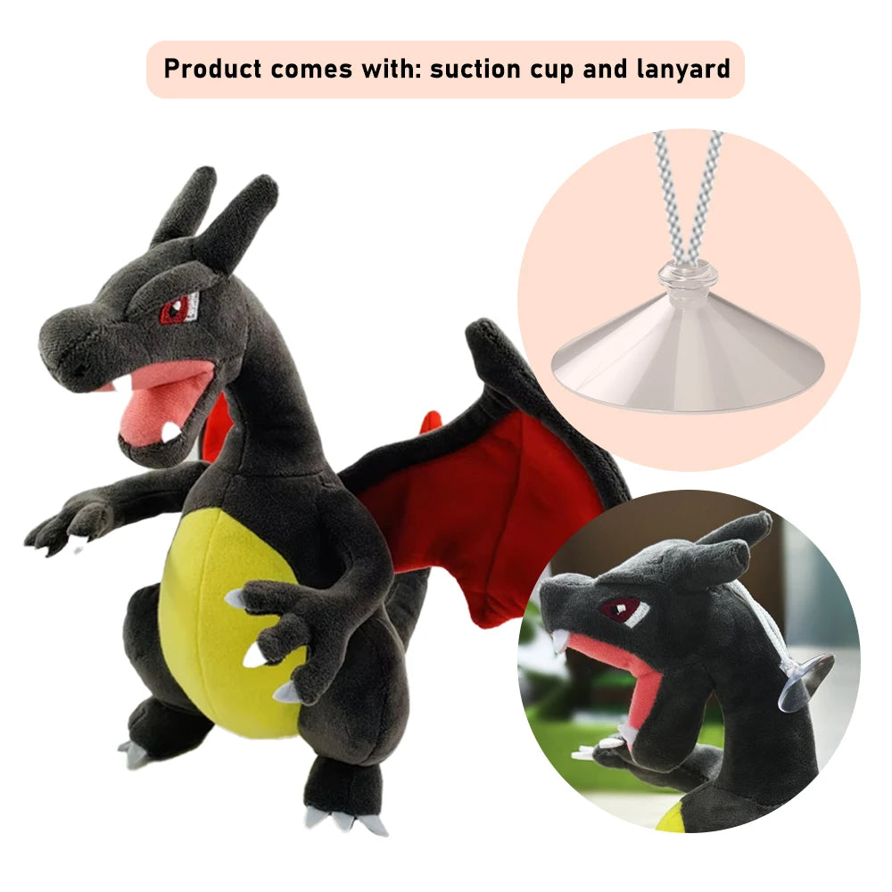 Peluche di Charizard lucido Otaku Family Store, giocattolo morbido e colorato, ideale come regalo di Natale per bambini e appassionati.