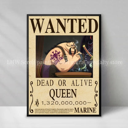 Figura d'azione One Piece Anime Wanted Notice giallo, decorazione murale di alta qualità, brand Otaku Family Store Online