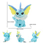 Peluche Big Umbreon Pokémon, con Eevee, Vaporeon, Sylveon, Flareon, Leafeon, Jolteon ed Espeon, morbido e colorato per bambini.