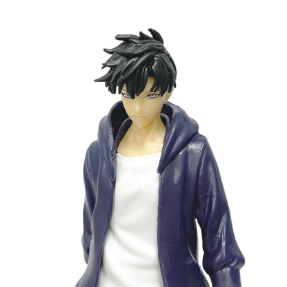 Action figure Sung Jinwoo COLLECTION Solo Leveling in PVC, altezza 18cm, figura da collezione anime, dettagliata e vibrante.