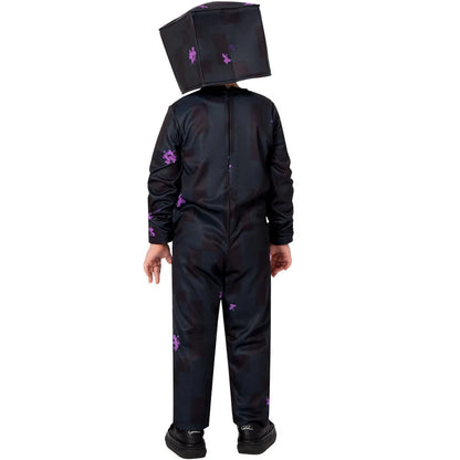 Costume cosplay Enderman per bambino, completo di abito nero deluxe, perfetto per Halloween o feste a tema zombie.