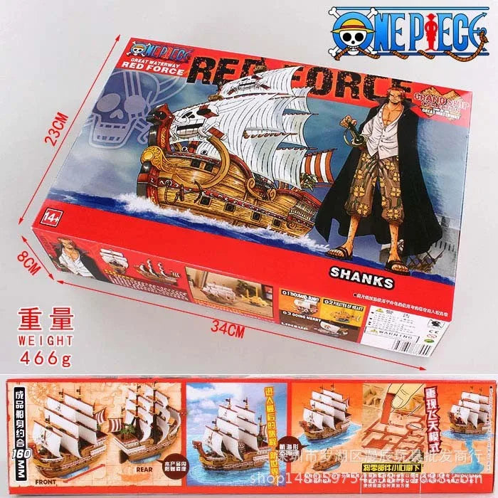 Figura d'azione del personaggio di One Piece, nave da pirata, marchio Otaku Family Store Online, dettagli vivaci e dinamici