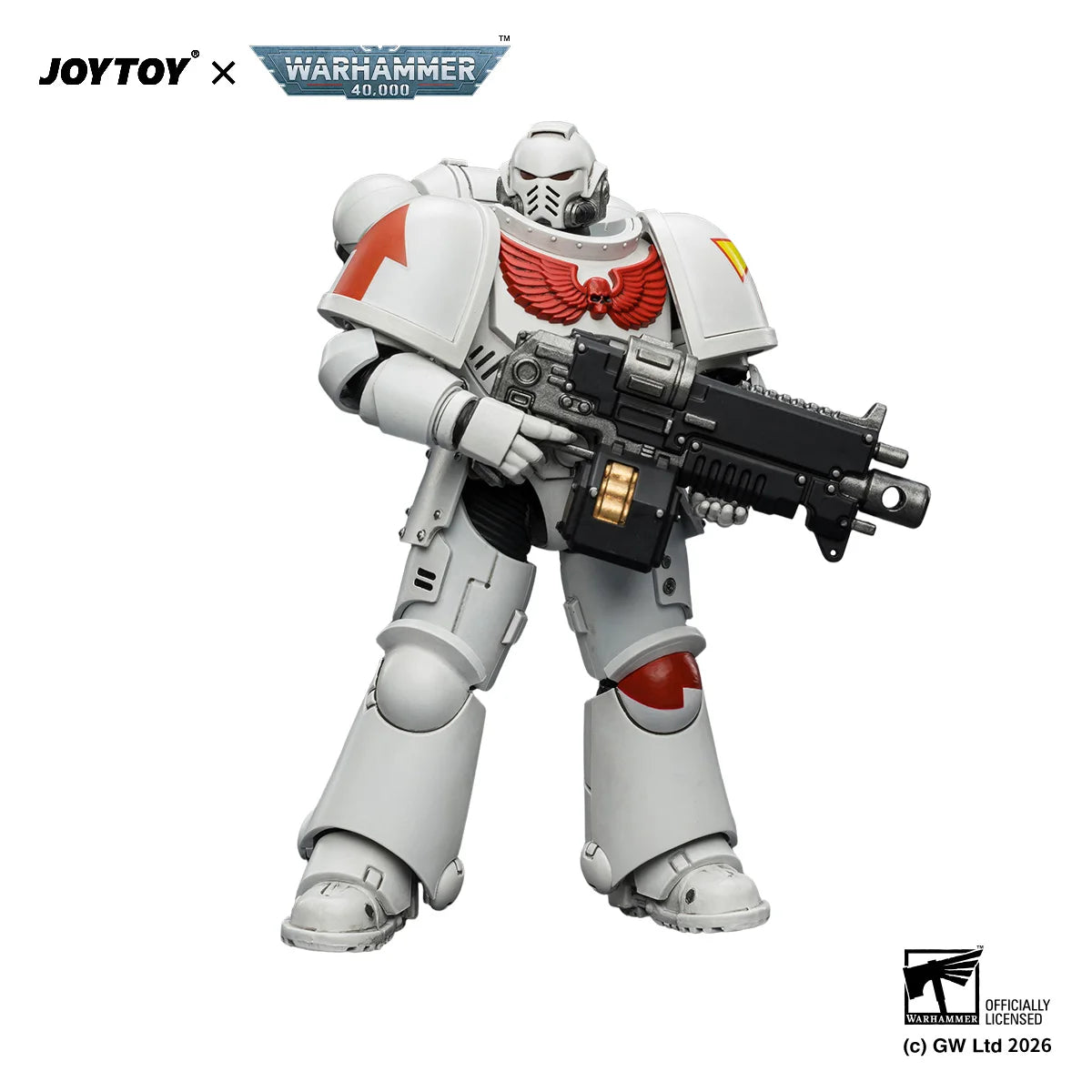 Action figure Warhammer 40.000 Ultramarines Intercessor Otaku Family, con fucile, pistola e catena.