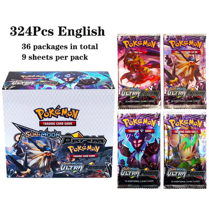 Scatola da esposizione con 36 bustine di carte Pokémon TCG in inglese, contenente 324 carte, brand Otaku Family Store Online.