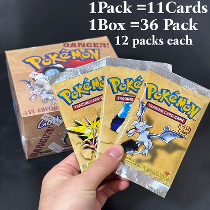 Booster box di carte Pokémon Fossil con Aerodactyl, Lapras e Zapdos, edizione collector proxy, immagini su sfondo bianco