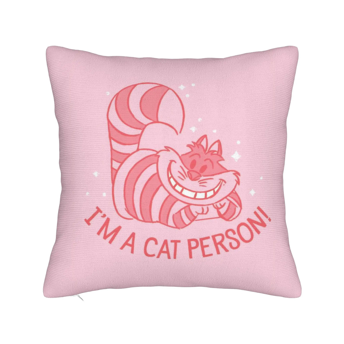 Copripiumino con motivo del Gatto del Cheshire di Alice nel Paese delle Meraviglie, tessuto poliestere, decorativo e carino, 45x45 cm
