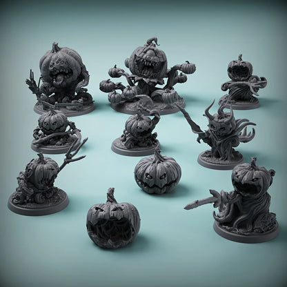 Miniature di zucche mostro in resina per giochi di ruolo e decorazioni Halloween, set di 10 modelli da tavolo Otaku Family Store.