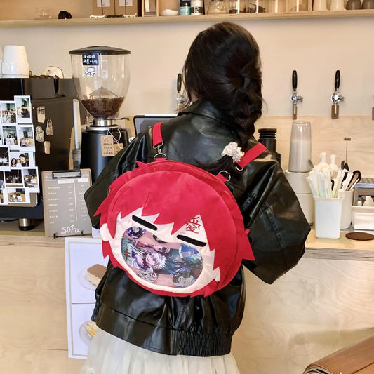 Zaino gadget Naruto Sasuke e Gaara, design dettagliato con personaggi anime, ideale per appassionati di manga e anime.