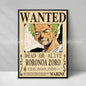 Figura d'azione Otaku Family Store di One Piece, decorazione murale con avviso Wanted giallo di alta qualità.