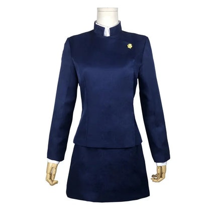 Costume cosplay Maki Zenin di Jujutsu Kaisen con occhiali, parrucca, gonna e accessori, ideale per feste e Halloween, per donne e uomini