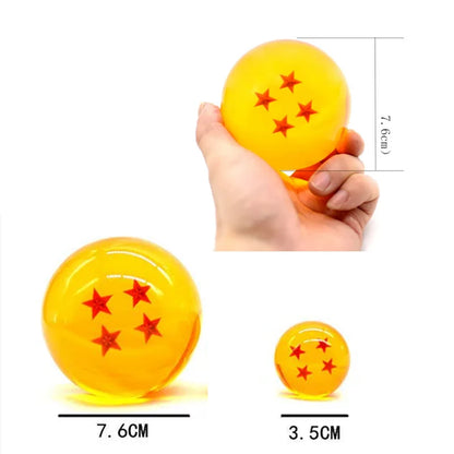 Sfera di cristallo Dragon Ball Z Star 1-7 in resina, decorazione cosplay e giocattolo per bambini, con dettagli colorati e simboli.