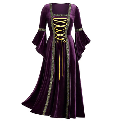 Vestito da donna goth punk "You're My Secret" in stile medievale, perfetto per cosplay, Halloween o eventi vintage, con dettagli nobili.