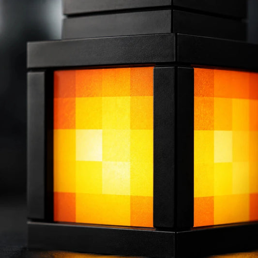 Portachiavi gadget Minecraft Lantern Otaku Family con mini LED luminoso a pixel, decorativo e portatile per appassionati di giochi.