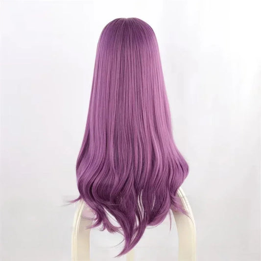 Parrucca lunga e ondulata viola per cosplay Rize Kamishiro di Tokyo Ghoul, sintetica resistente al calore, stile anime.