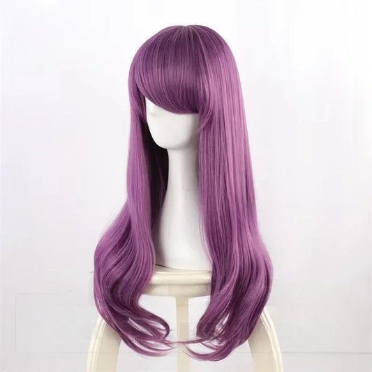 Parrucca cosplay Rize Kamishiro di Tokyo Ghoul, lunga e riccia, viola misto, resistente al calore, per costumi anime.
