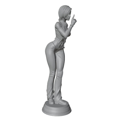 Statua in resina di ragazza sexy che gioca a nascondino, modello 1/24 fatto a mano, per giochi di ruolo e collezionismo, altezza 75mm