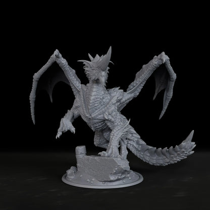 Miniatura di drago blu fantasy RPG di Otaku Family Store, perfetta per giochi da tavolo e diorami, dettagliata e colorata.