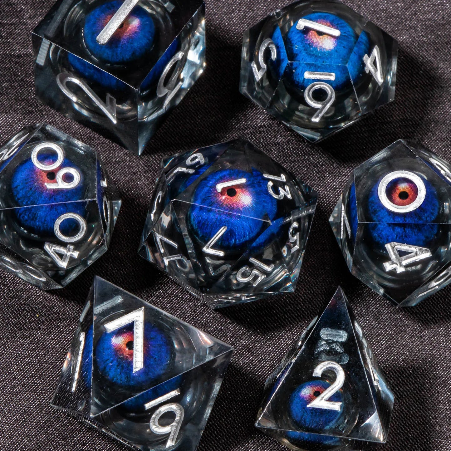 Dadi D&D Liquid Core Otaku Family Store, set di dadi resina con bordo affilato per giochi di ruolo Dungeon & Dragons