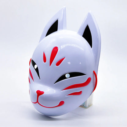 Maschera facciale leggera da cosplay con volto di volpe, accessorio per costume animale e copertura per feste di Halloween.