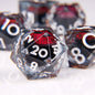 Set di dadi Dragon Eye di Otaku Family Store, dadi a spigoli vivi con nucleo liquido, perfetti per D&D e Pathfinder.