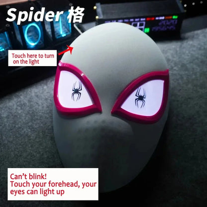 Maschera di Spiderman con occhi mobili, costume cosplay di Peter Parker in tessuto spandex, per Halloween e eventi cosplay.
