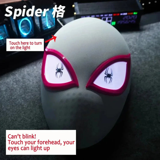 Maschera di Spiderman con occhi mobili, costume cosplay di Peter Parker in tessuto spandex, per Halloween e eventi cosplay.