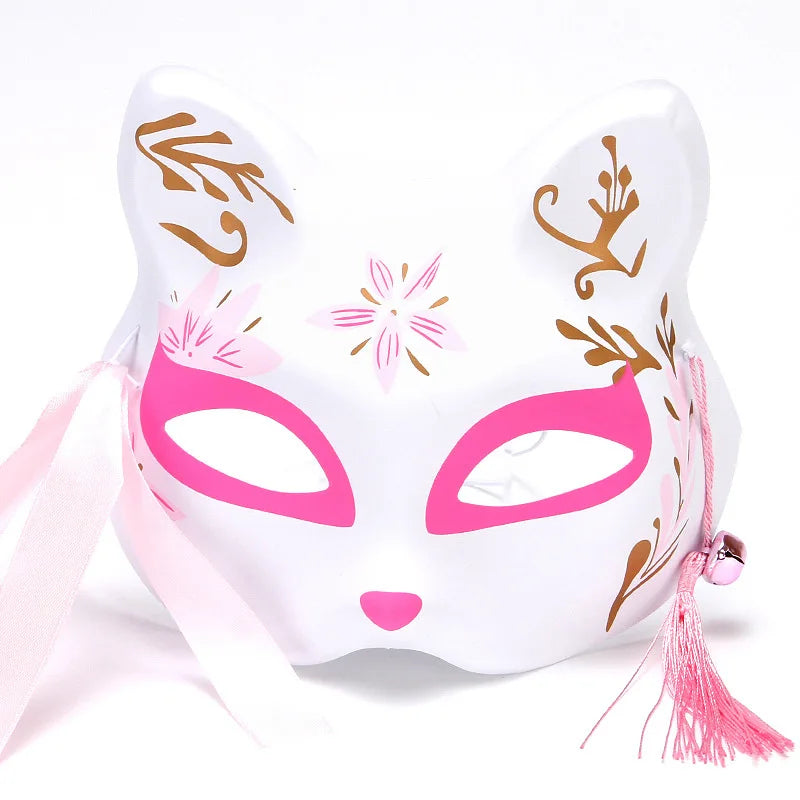 Maschera leggera da cosplay con volto di volpe, accessorio per costume animale, copertura facciale per feste di Halloween.
