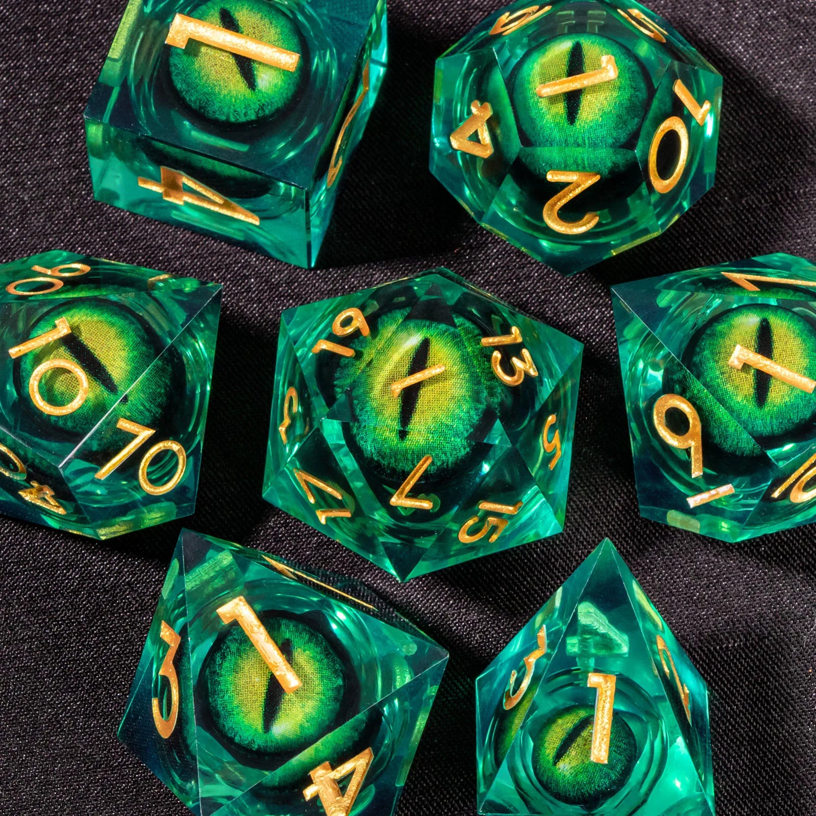 Dadi D&D Liquid Core Otaku Family, set di dadi in resina con bordo affilato per giochi di ruolo Dungeons & Dragons