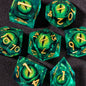 Dadi D&D Liquid Core Otaku Family, set di dadi in resina con bordo affilato per giochi di ruolo Dungeons & Dragons