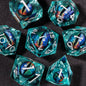 Dadi D&D Liquid Core di Otaku Family Store, set di dadi in resina con bordo affilato per giochi di ruolo Dungeons & Dragons