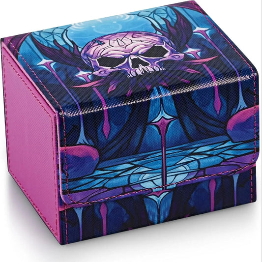 Scatola porta carte in similpelle PU Otaku Family Store, capacità di oltre 120 carte imbustate, con scomparti per organizzare le carte.