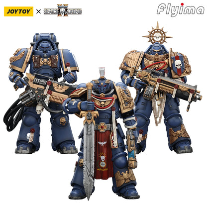 Figura d'azione Warhammer 40K Abaddon the Despoiler e Death Guard, set di 3 pezzi con armatura Primus Heavy Relic, dettagliata e realistica