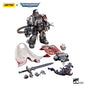 Action figure Warhammer 40K Grey Knights Castellan Crowe di JoyToy, dettagliata figura da collezione con armatura e armi.