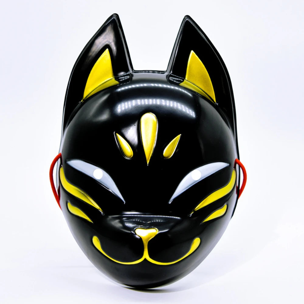 Maschera viso leggera da cosplay con volto di volpe, accessorio per costume e mascherata, ideale per Halloween e feste cosplay.