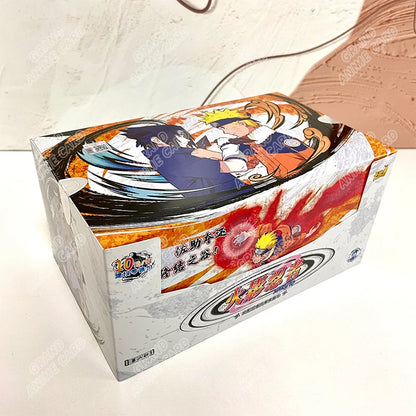 Scatola di carte Naruto KAYOU della collezione booster, con artwork e dettagli di carte da gioco ufficiali.