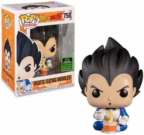 Funko POP Dragon Ball Z: Goku Super Saiyan, Vegeta, Trunks e Krillin in stile 3D, dettagliato e colorato.