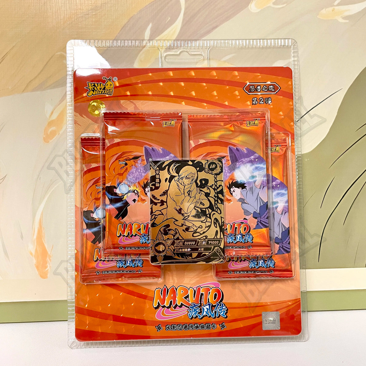 Carte Naruto TCG Kayou Chapter of the Ninja, scatola aperta con carte rare e speciale, marca Otaku Family Store Online.