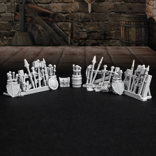 Gadget RPG miniatura Rack per armi da dungeon, set di 4 pezzi, dettagliato e realistico, marca Otaku Family Store Online