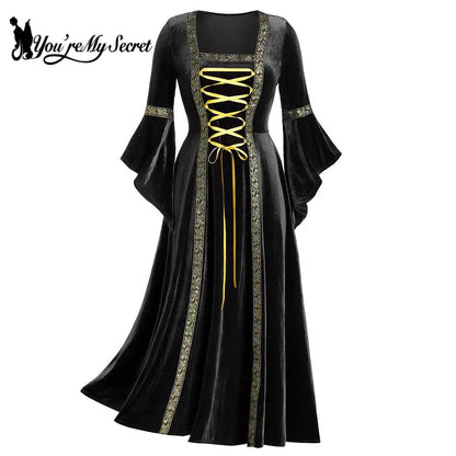 Vestito cosplay gothico punk da donna "You're My Secret", stile vintage medieval regina principessa, con dettagli gotici e corti.