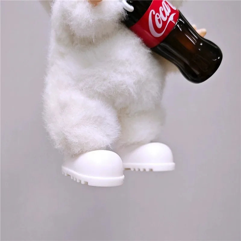 Giacca imbottita invernale Labubu per bambole, con cappuccio in pile, vestito da Otaku Family Store Online, altezza circa 17 cm