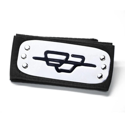 Copricapo Naruto cosplay Otaku Family Store, fascia ninja Hitai-ate con simboli shinobi, accessorio per costumi anime e manga.