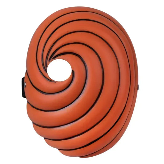 Maschera cosplay Uchiha di Otaku Family Store Online con volto di Obito e Madara, dettagli misteriosi e potenti.