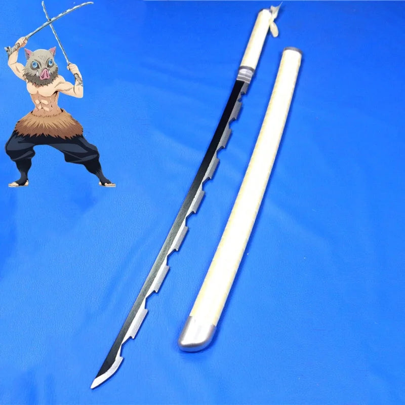 Katana cosplay Demon Slayer da 104cm di Otaku Family Store, spada ninja anime Demon Slayer con dettagli realistici.
