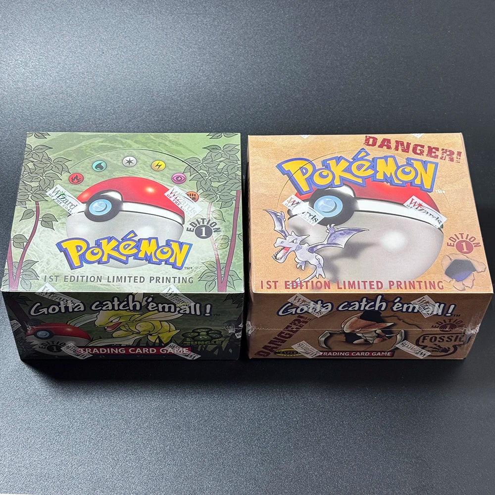Box di carte Pokémon Fossil Booster, Aerodactyl, Lapras e Zapdos, edizione Collector Proxy, in scatola con artwork dettagliato