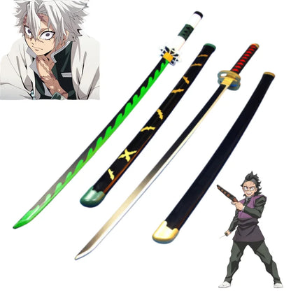 Katana cosplay da 41 pollici di Demon Slayer, spada ninja anime con dettagli realistici e manico decorato, per costumi cosplay.