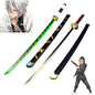 Katana cosplay da 41 pollici di Demon Slayer, spada ninja anime con dettagli realistici e manico decorato, per costumi cosplay.