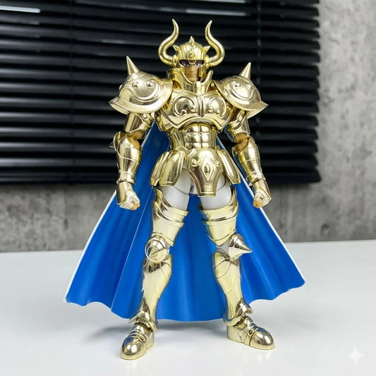 Action figure Taurus Aldebaran Myth Cloth EX in metallo, modello Saint Seiya CS, con armatura dettagliata e pose dinamiche