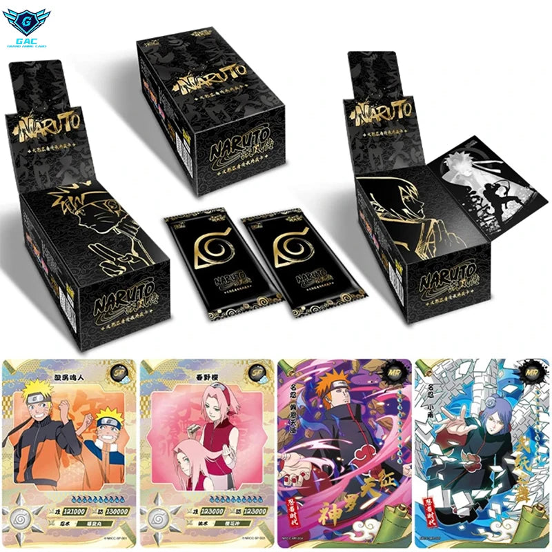 Scatola di carte da collezione Naruto KAYOU, booster pack ufficiale Otaku Family Store, con immagini di personaggi Naruto.