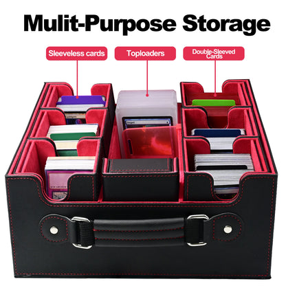 Scatola di memorizzazione per carte da gioco 7-in-1 Otaku Family Store con maniglia, include 8 top loader e 2 stopper.