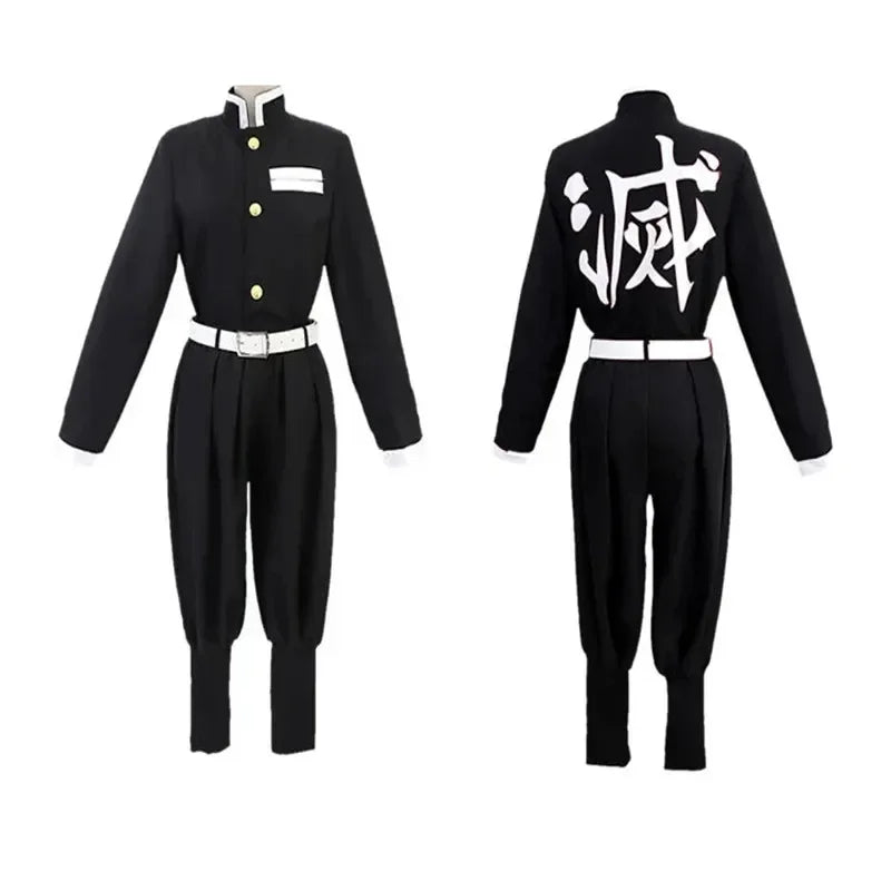 Costume cosplay Demon Slayer Kochou Shinobu di Kimetsu no Yaiba con parrucca e dettagli di alta qualità, ideale per fan e cosplay.